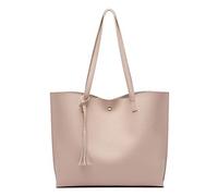 Dreubea Sac à bandoulière en similicuir souple pour femme - Grande capacité, Rose abricot, Taille unique