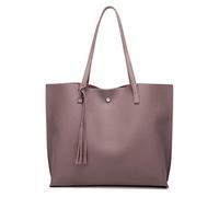 Dreubea Sac à bandoulière en similicuir souple pour femme - Grande capacité, rose foncé, Taille unique