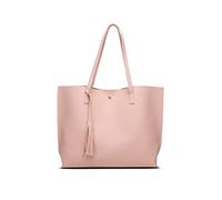 Dreubea Sac à bandoulière en similicuir souple pour femme, grande capacité, rose, Taille unique