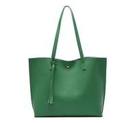 Dreubea Sac à bandoulière en similicuir souple pour femme - Grande capacité, vert forêt, Taille unique