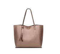 Dreubea, Sac à main fourre-tout en cuir synthétique souple pour femme, grande capacité, bronze, Large