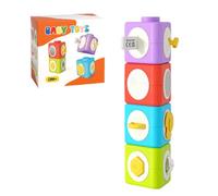 Dreuhuing Blocs À Empiler pour Bébé | Activités Sensorielles Amovibles - Blocs De Construction Formes Bébé 0-6 Mois - pour Garçons Et Filles Tout-Petits, Maison, Voyage, Crèche, Salle De