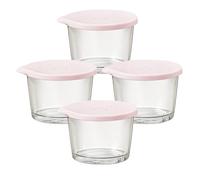 Dreuhuing Bols En Verre Avec Couvercles,4 Pièces Bols À Mélanger Aliments Empilables Réutilisables,Conteneur Déjeuner Étanche - Pour Cuisine Cuisson Pâtisserie Réfrigérateur Congélateur Salade