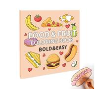 Dreuhuing Cahier de Coloriage Snacks | Livre de Coloriage Simple | Cahier de Dessin Cartoon Fruits 40 Feuilles pour Activités Adultes et Famille