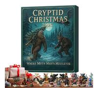 Dreuhuing Compte À Rebours De Noël - 24 Jours Décoration Collectionnable Jouet 2D,Pendentif De Calendriers Mystère Mignons | Pour Adolescents Adultes Famille Vacances Salle De Classe Bureau Mur