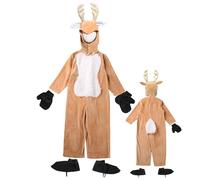 Dreuhuing Costume de renne pour Noël - Costume de renne de Noël pour , combinaison mignonne qui attire l'attention pour les élèves de 3 à 13 ans, filles, garçons, étudiants