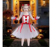 Dreuhuing Costumes D'Halloween Pour Fille - Déguisement Halloween Enfant avec Barrettes - Robe Tutu Douce Et Amusante Pour Cosplay Fête Anniversaire Photographie Cheerleader