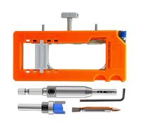 Dreuhuing Gabarit de Charnière - Kit D'Installation De Charnières De Porte - Gabarit Robuste Ajustable Pour Longueurs 7 À 13 cm Usage Intérieur Extérieur Menuiserie Placard Cabinet