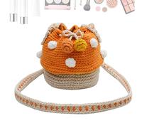Dreuhuing Sac à bandoulière en Forme de Champignon | Sac à bandoulière en Tricot, Porte-Monnaie tricoté, Multifonctionnel pour Femme, Orange 1, Refer to Description, Unisexe