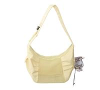 Dreuhuing Sac De Transport pour Chat,Grande Poche Bandoulière avec Fermeture Éclair sur Le Dessus - avec Un Sac Souple pour Chat À Maillage Ventilé - pour Voyage Vélo Avion Jusqu à 6 4 Kg