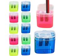 Dreuhuing Taille-Crayon | Petit Taille-Crayon Avec 2 Trous | 12 Pièces Outil pour Affûter les Pointes avec Boîtier pour Étudiants, Artistes, Adultes, Adolescents, Filles, Garçons