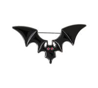 Dreuyet Broche d'Halloween chauve-souris fantôme punk, noir, chauve-souris, sourire, citrouille, épinglette hippie, vêtements, sac, chapeau, badges décoratifs, Medium, Acier allié, Zircon cubique