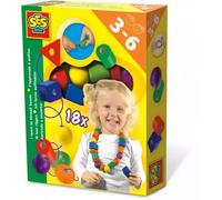 SES Creative - Loisir créatif - J'apprends à enfiler des perles - Grosses perles - À partir de 3 ans