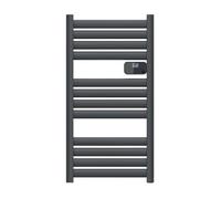 DREXON - Sèche-Serviette Électrique FAENA - Inertie Sèche sans Fluide - Thermostat Électronique Programmable - Fixation Murale Incluse - Design Plat - Garantie 5 Ans (Noir, 94,5 cm - 500W)