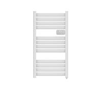 DREXON - Sèche-Serviette Électrique FAENA - Inertie Sèche sans Fluide - Thermostat Électronique Programmable - Fixation Murale Incluse - Design Plat - Garantie 5 Ans (Blanc, 94,5 cm - 500W)