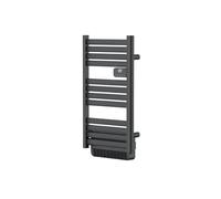 DREXON - Sèche Serviettes Électrique Blanc avec Soufflerie FAENA | Radiateur Salle de Bain Barres Plates | Programmable | Chauffage Rapide | Détection Fenêtre Ouverte | IP24 (Noir, 1500W)