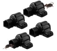 Dreyoo Pièges à Rats Qui tuent instantanément, pièges à Rats et Souris sans cruauté pour l'intérieur et l'extérieur, Attrape-Rats réutilisables (4 Paquets)