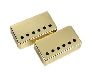 Drfeify 2 Pièces Couvercle de Micro Humbucker pour Guitare électrique Coque de Micro à Double Bobine en Laiton doré pour Pièces de Rechange Installation Facile Ton Clair pour les Joueurs de (50mm