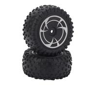 Drfeify 2PCS Pneus pour RC Voiture, Forte Caoutchouc Grip Télécommande Pneus Arrière de Voiture avec Moyeu en Plastique pour 144016-2988 Véhicules à Chenilles