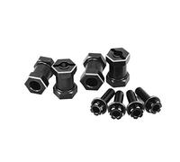 Drfeify 4pcs CNC ALLIAM ALLIAM 12 MM RC Hex-Witch pour 1/10 Crawler, Employeur de Redilla pour Redilla pour Pair (Black)