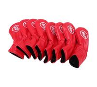 Drfeify 8pcs PU Club Head Covers, Couvre-Cotes de Fer Set 48 50 52 54 56 58 60 62 Degré de degré pour Brassie (Rouge)