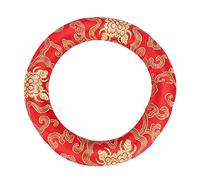 Drfeify Accessoires de Bol de Chant Tibétain, Coussins de Cercle de Soie Coussin Rond Fait à la Main pour Bols de Son Accessoires de Méditation (rouge)
