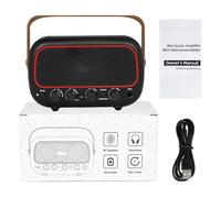 Drfeify Amplificateur Portable pour Guitare, Ampli Rechargeable avec Modes Clairs et Overdrive, Batterie 2000 MAh, 2 X 5 W, Autonomie 7 Heures, for Pratique de Guitare électrique (Black)