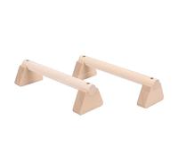 Drfeify Barres de Pompes en Bois de Hêtre, Conception Polyvalente pour Pompes Inversées, Support de Barre Parallèle, Poutre D'équilibre, avec Fentes de Verrouillage, Caoutchoucs (30cm)