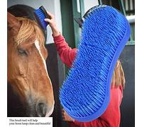 Drfeify Brosse pour Cheval, Outil de Toilettage Professionnel en Silicone avec Dents Rondes Douces pour Soins équestres, Massage Doux et élimination des Peaux Mortes