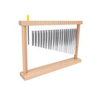 Drfeify Carillon de Table de 20 Notes, Instrument de Percussion en Tube d'aluminium accordé avec Base en Bois de Hêtre, Résonance Claire, Taille Compacte, Maillet Inclus pour Salle de e