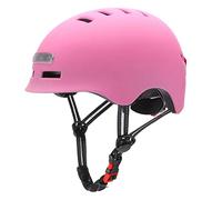 Drfeify Casque de Vélo à Lumière LED, Casque de Vélo PC EPS avec Feux Avant et Arrière Rechargeables par USB, 12 Aérations Réglables pour Les Déplacements Adultes, d'équilibre (Pink #43)