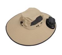Drfeify Chapeau de pêche avec ventilateurs solaires UPF50 Quick Dryend Nylon pour l'été (Khaki)