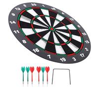 Drfeify Cible de Fléchettes Sûre de 16,5 Pouces, Fléchettes à Pointe Souple avec Conception Réutilisable et Support en Métal pour Les Jeux de Loisirs en Intérieur et en Extérieur