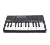 Drfeify Clavier MIDI, 25 touches sensibles à la force, pads rétroéclairés RVB, connexion sans fil pour la production musicale et les présentations en direct