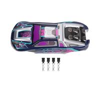 Drfeify Coque de Carrosserie de Voiture RC, Matériau PC de Remplacement en Forme de Graffiti pour SCY16101 SCY16102 SY16101PRO SY16102PRO 1:16 4WD Camions RC Tout-Terrain, avec Broches (Purple)