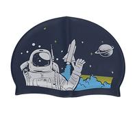 Drfeify Couvercle de Baignade en Silicone avec un Retournement Non Flou, Recouvert Tête étanche avec Protection de L'oreille, adapté aux Sports Nautiques pour Adultes (Astronaute)