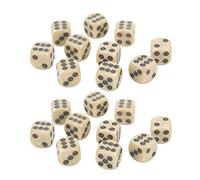Drfeify Dés à Six Faces de 16 Mm, 20 Points de Cercle à Grains de Perles Blanches pour Jeux de société, avec Chiffres Imprimés Clairs pour L'enseignement des Mathématiques et les Jeux