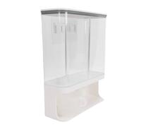 Drfeify Distributeur de Céréales, Récipient de Stockage Alimentaire Transparent de Grande capacité avec Distribution par Bouton Poussoir, Idéal pour l'organisation des Pâtes aux Haricots de Riz