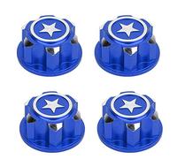Drfeify Écrou de Roue hexagonale RC, 4 pièces en métal 17mm écrous de Montage de Roue hexagonaux compatibles avec la Voiture RC X-MAXX Summit Traxxas(Mazarine)