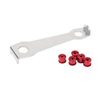Drfeify Écrous de pédalier, écrous de pédalier, plateau unique résistant à la corrosion, accessoires de couleur vive pour adultes, jeunes, pour l'extérieur (rouge)