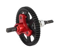 Drfeify Embrayage Différentiel 54T, Ensemble D'engrenages en Acier et Aluminium pour Voitures Slash 4x4 Stampede Rustler HuanQi 727 1/10 RC, avec Construction Durable en Acier trempé (Rouge)