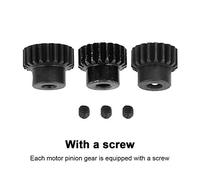 Drfeify Engrenage de Moteur, Engrenages à Pignon RC en Métal pour Voitures et Buggies à l'échelle 1/8, Arbre de 5 Mm, Ensemble 13-21T (19T 20T 21T)