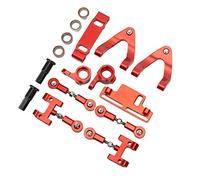 Drfeify Ensemble D'accessoires Métalliques en Alliage D'aluminium RC, Surface Anodisée Haute Résistance pour des Performances Améliorées, avec Roulements D'adaptateur Hexagonaux, (Rouge)