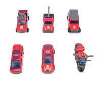 Drfeify Ensemble de 6 Véhicules de Jeu de Rôle éducatif de Voiture Miniature Réaliste, Détails Exquis, Options Variées, Design Intemporel, Amusant et à Collectionner, Robuste et Robuste, Jouet en