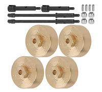 Drfeify Ensemble de Contrepoids en Laiton de Haute qualité + Axe étendu Durable pour Axiale SCX24 90081 1/24 RC Car, Amélioration des Performances de la Voiture RC pour les Amateurs, Gold