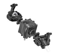 Drfeify Essieu Différentiel à Engrenage 1/16, Arbre D'entraînement en Métal avec Engrenage Métallique intégré, adapté pour Voiture RC à 6 Roues FY004 Q64 Q60 WPL B36 MN77 (Maebashi)