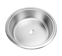Drfeify Évier Rond pour Camping-car, évier Rond pour Bateau en Acier Inoxydable 304 16,54 X 5,12 Pouces, Montage intégré, Sortie de Vidange de 40 Mm, de Cuisine de Grande capacité pour Camping-car,