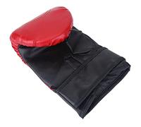 Drfeify Gants de Boxe pour Adultes, 1 Paire de Gants de Sparring en PU avec Zones d'impact Rembourrées, Crochet et Boucle, Support de Poignet, Demi-Doigt, Pouce pour Muay Thai Boxing, Sac de