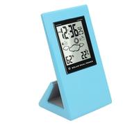 Drfeify Horloge Météo, Hygromètre Thermomètre avec Écran LCD et Minuterie, Matériau ABS pour Bureau à Domicile Serre Intérieure Jardin (Blue)