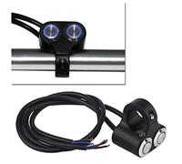 Drfeify Interrupteur à Bouton de Guidon, Interrupteur de Frein de Phare en Alliage d'aluminium avec Indicateur LED pour Guidon de Moto de 7/8 Pouces (Auto-restauration)